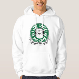 I Like Coffee and Cats and Maybe 3 People Funny Pe Hoodie