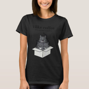 I Like Coffee and Maybe 3 People Women's Funny Cat T-Shirt