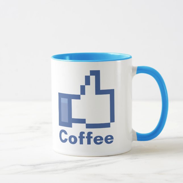 I Like Coffee FB Facebook thumbs up mug (Right)