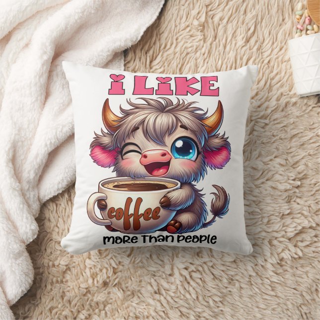 I Like Coffee More Than People  Cushion (Blanket)