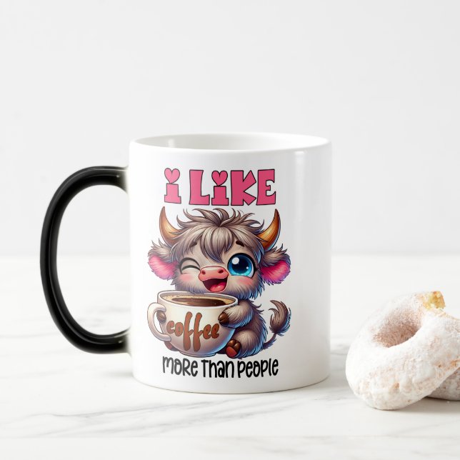 I Like Coffee More Than People  Magic Mug (With Donut)