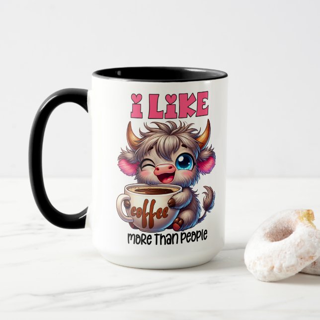 I Like Coffee More Than People  Mug (With Donut)