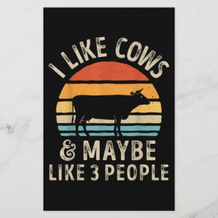 I Like Cows And Maybe Like 3 People Cow Farm Stationery
