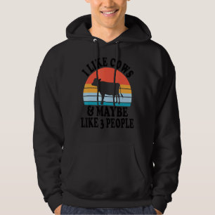 I Like Cows And Maybe Like 3 People Farmers Tracto Hoodie