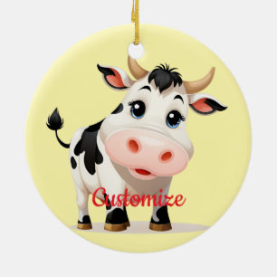 I Like Cows Art Thunder_Cove Ceramic Tree Decoration