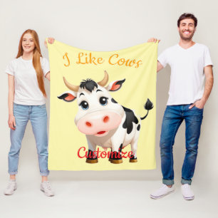 I Like Cows Art Thunder_Cove Fleece Blanket