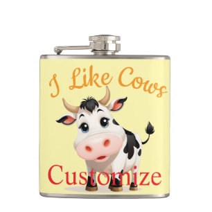 I Like Cows Art Thunder_Cove Hip Flask