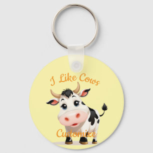 I Like Cows Art Thunder_Cove Key Ring