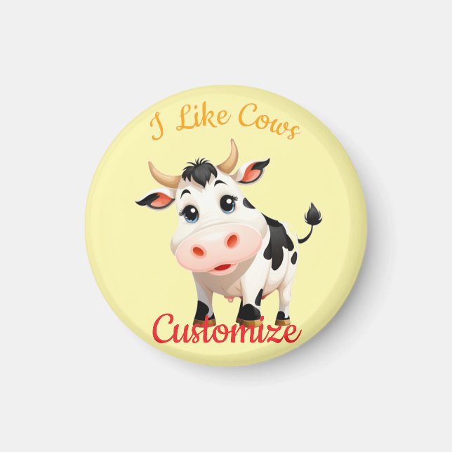 I Like Cows Art Thunder_Cove Magnet (Front)