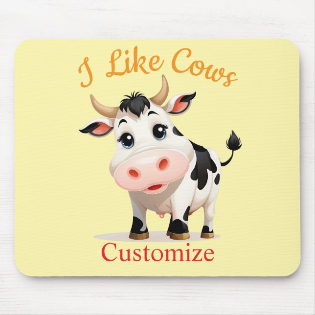 I Like Cows Art Thunder_Cove Mouse Mat (Front)