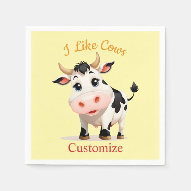 I Like Cows Art Thunder_Cove Napkin (Front)