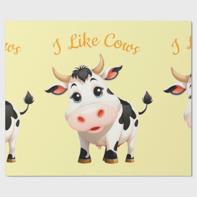I Like Cows Art Thunder_Cove Wrapping Paper (Flat)