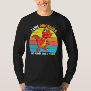 I Like Dinosaurs And Maybe Like 3 People Sunset T- T-Shirt