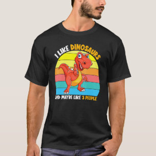 I Like Dinosaurs And Maybe Like 3 People Sunset T- T-Shirt