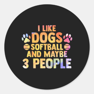 I Like Dogs Softll And Maybe 3 People Watercolor V Classic Round Sticker