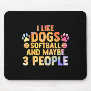 I Like Dogs Softll And Maybe 3 People Watercolor V Mouse Mat