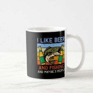 I Like Fishing And 3 People Retro Fisherman Angler Coffee Mug