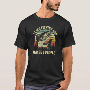 I Like Fishing And Maybe 3 People Vintage Salmon T-Shirt