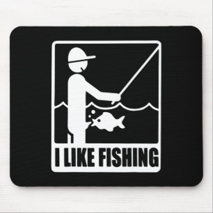 I Like Fishing Fathers Day Funny Fisherman Dad Pap Mouse Mat