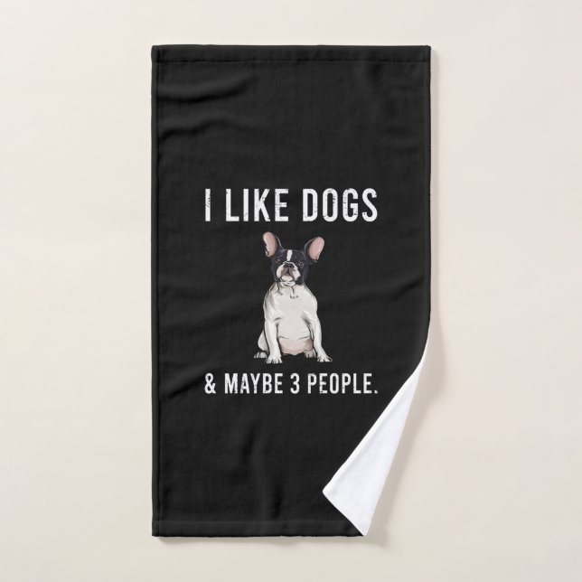 i like french bulldog and maybe 3 people gift hand towel (Hand Towel)