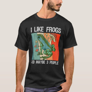 I Like Frogs And Maybe 3 People Frosch Mushroom Pi T-Shirt