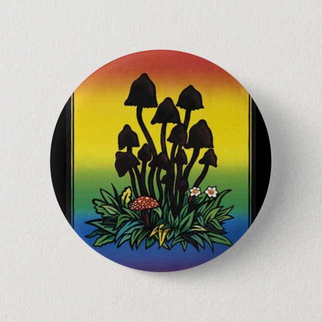 i like fungi.. 6 cm round badge (Front)