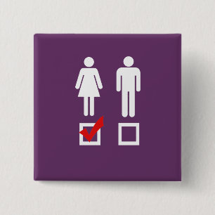 I like girls 15 cm square badge