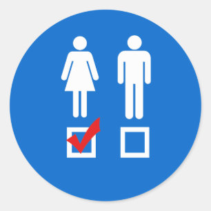 I like girls classic round sticker