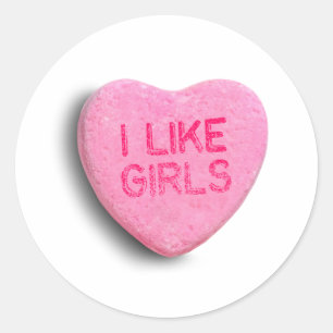 I Like Girls Classic Round Sticker