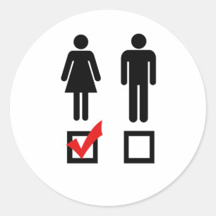 I like girls classic round sticker