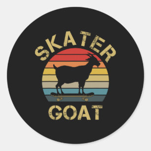 I Like Goat Skateboard Skater Goat Skating Goats L Classic Round Sticker