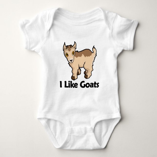 I Like Goats Baby Bodysuit (Front)