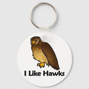 I Like Hawks Key Ring