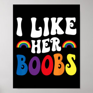I Like Her Breast Lesbian Couples Lgbtq Funny Vale Poster