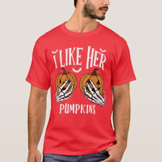I Like Her Pumpkins I Like His Broomstick Hallowee T-Shirt