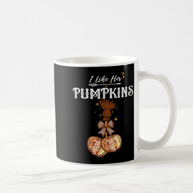 I Like Her Pumpkins She Likes My Broomstick Couple Coffee Mug (Right)