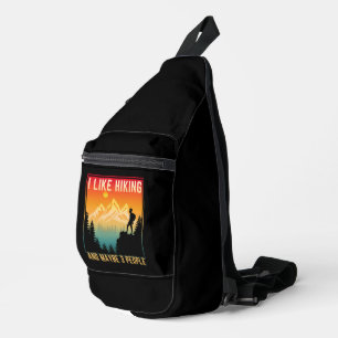I Like Hiking And Maybe 3 People Sling Bag