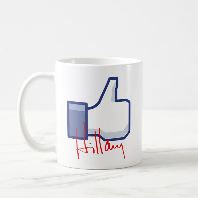 I LIKE HILLARY -.png Coffee Mug (Left)