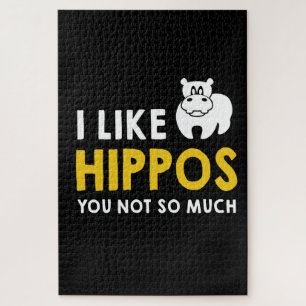 I Like Hippos You Not So Much Costume Gift Jigsaw Puzzle
