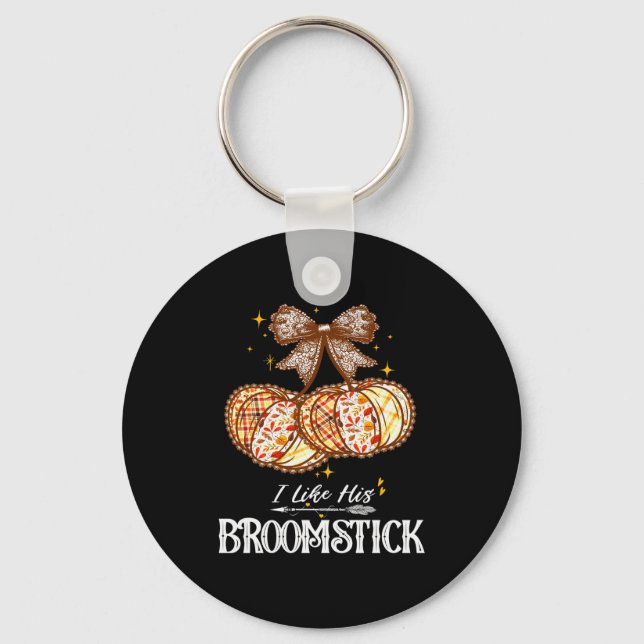 I Like His Broomstick He Likes My Pumpkins Couples Key Ring (Front)