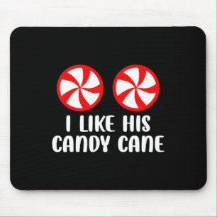 I Like His Candy Cane Fun Christmas Couples Matchi Mouse Mat