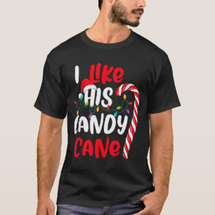 I Like His Candy Cane Funny Christmas Couples Matc T-Shirt