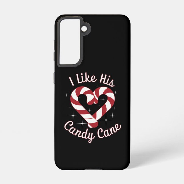 I Like His Candy Cane Funny Couples Matching   Samsung Galaxy S21 Case (Back)