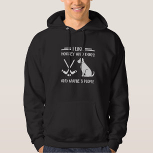 I Like Hockey And Dogs Hockey Coach Hoodie