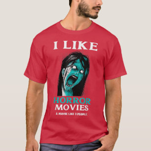 I Like Horror Movies Vintage TV Ghost Ghoul Scary T-Shirt