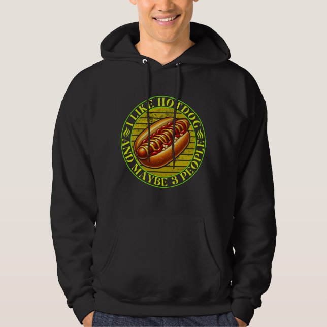 i like hotdog and maybe 3 people hoodie (Front)