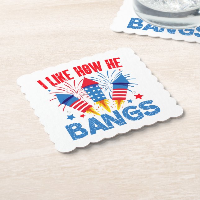 I Like How He Bangs Couple Matching Family Reunion Paper Coaster (Angled)