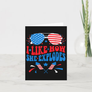 I Like How He Bangs Fireworks Funny Clothes Tee Card