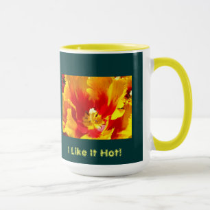 I Like It Hot! Coffee Mugs gifts Red Yellow Tulips