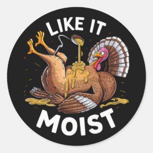 I Like It Moist Thanksgiving Turkey Gravy Classic Round Sticker